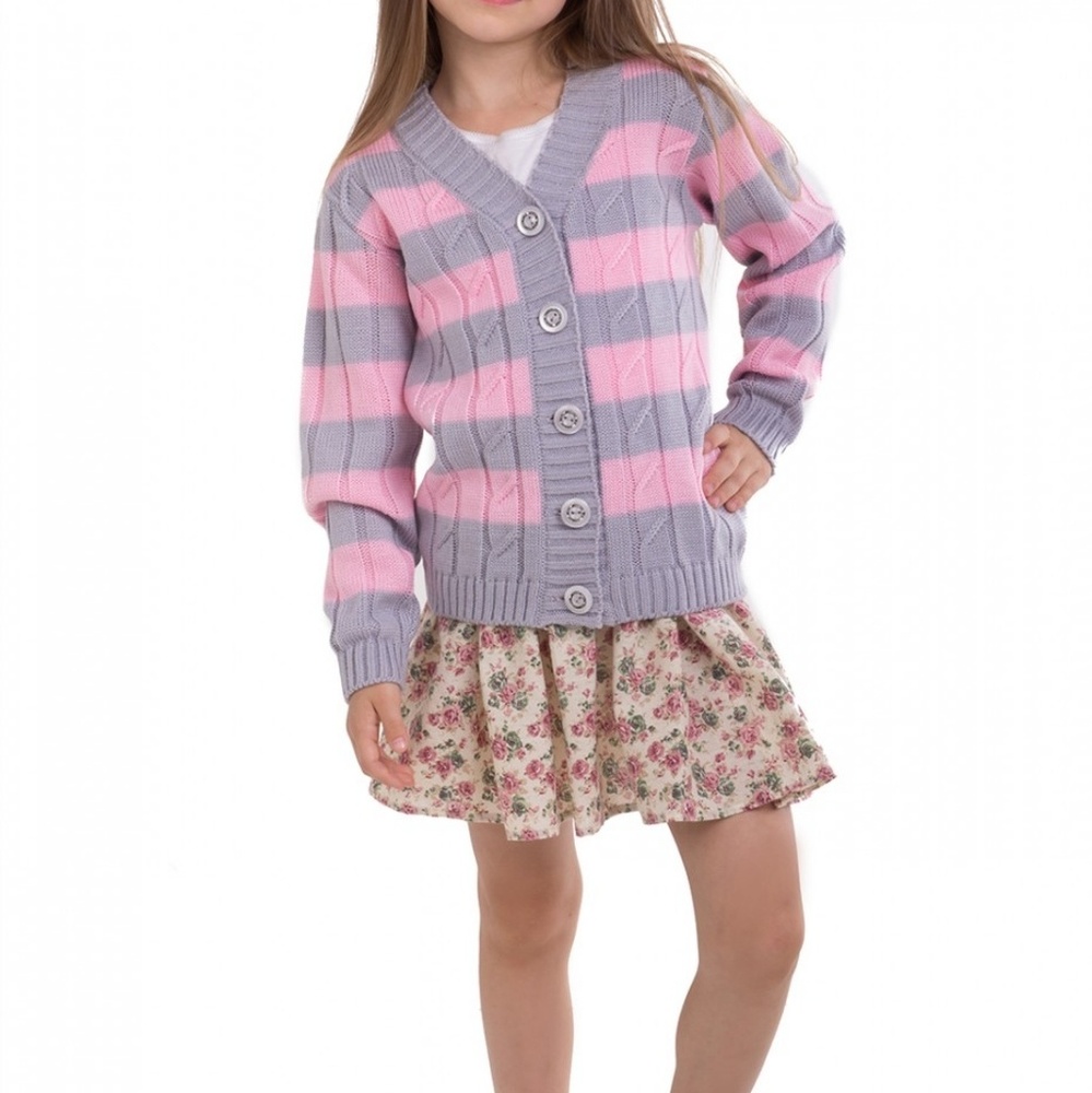 Pink Gray Girl Sweater